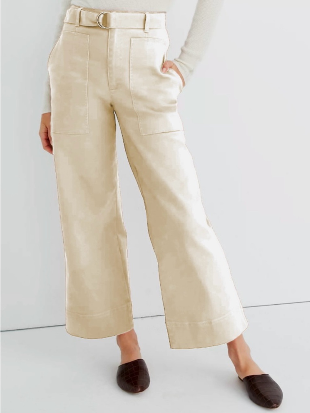 Madewell Wide-Leg Utility Pants in Cream